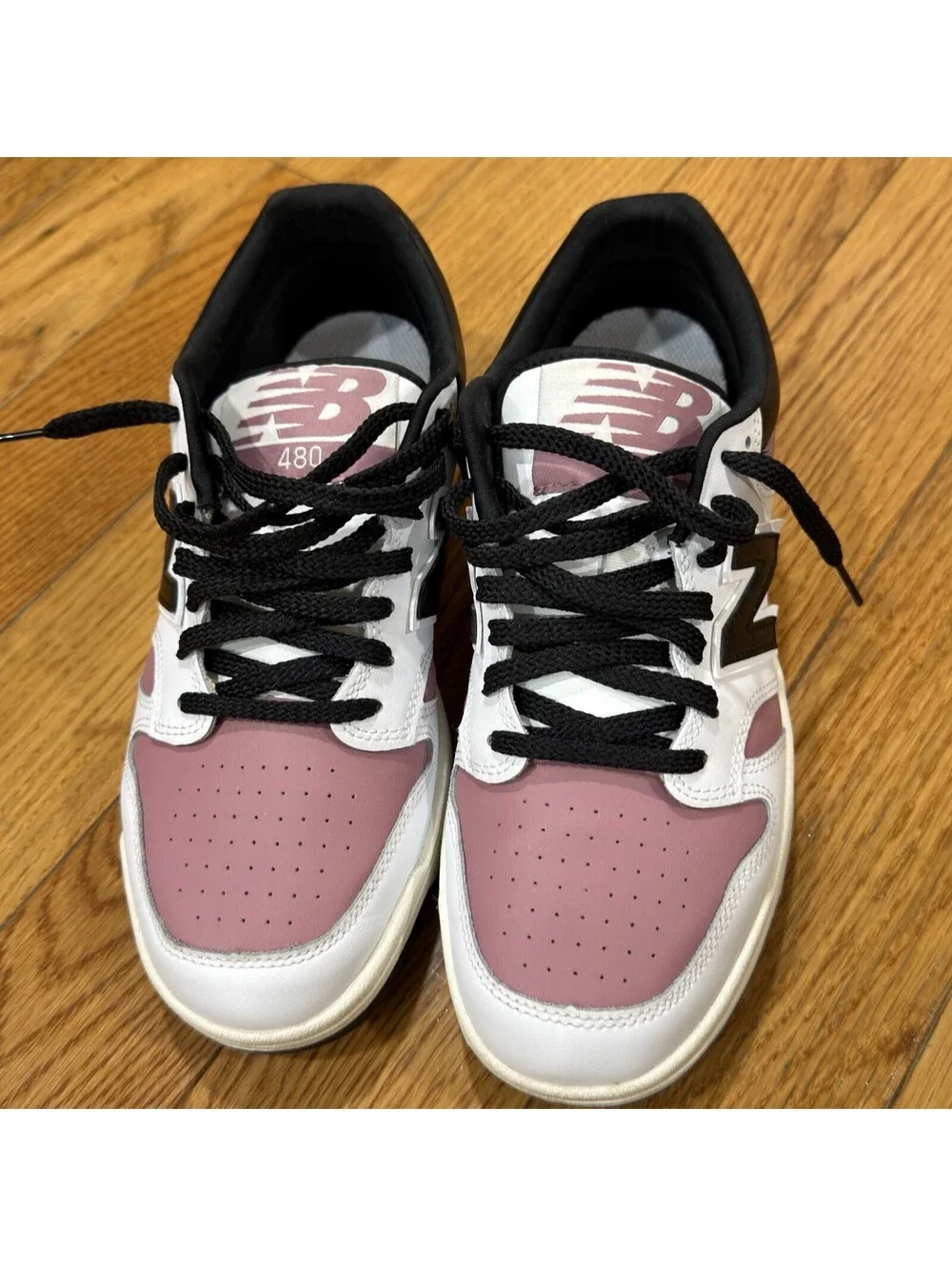 Size 8.5 Men’s New Balance 480 White Rosewood Black SAMPLE , Women’s Size 10